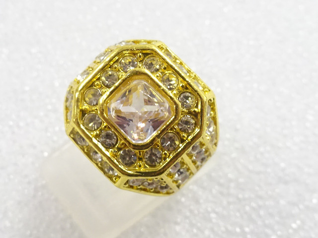JAPANESE KIMONO / ANTIQUE CRYSTAL RING (SIZE 13)